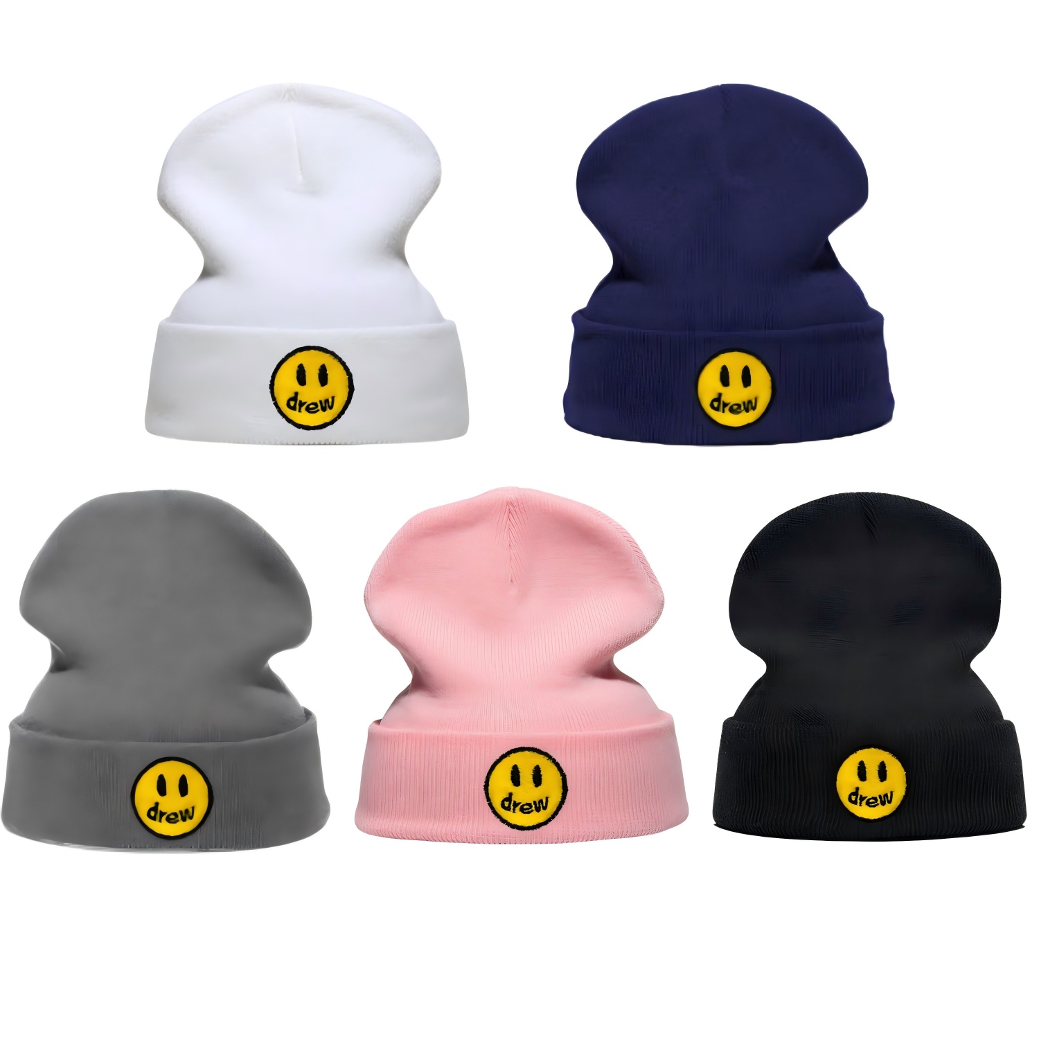 Beanie Cuffed Knit - Topi Rajut Bordir Baru Pria Wanita