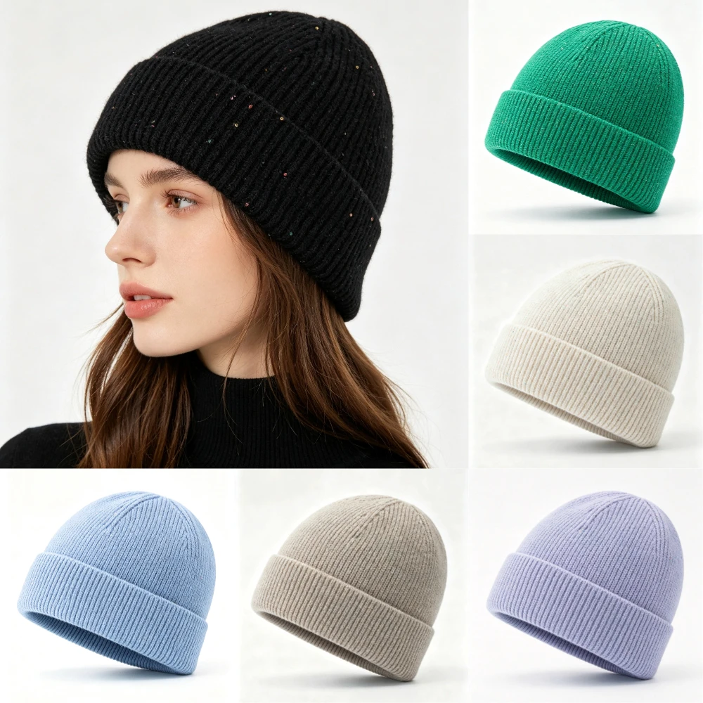 Topi Kupluk Rajut Bergaris den - Beanie Cuffed Knit ulasan dan harga